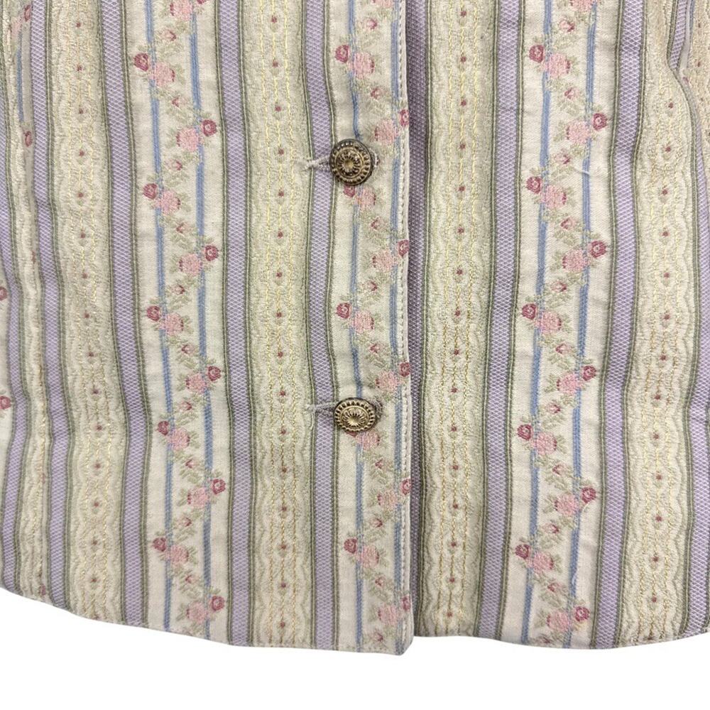 Liz Claiborne Lizsport Vintage Cottagecore Floral Pastel Vest Cotton Blend 16 - Picture 7 of 16